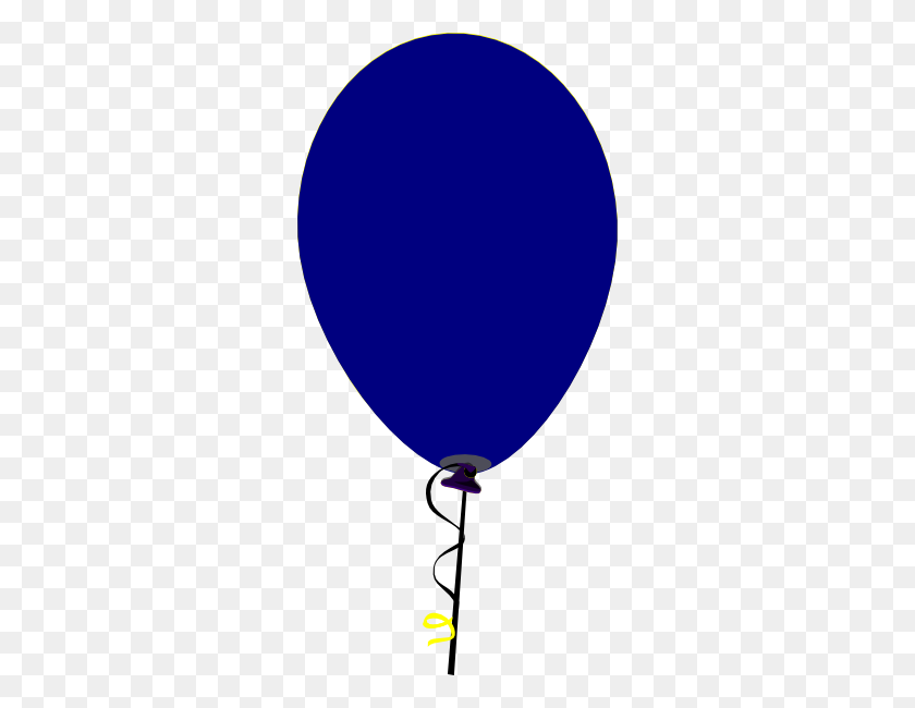 294x590 Flat Blue Balloon Clip Art - Blue Clipart