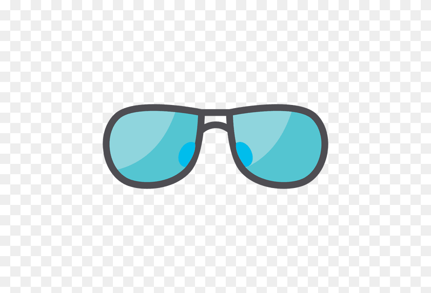 512x512 Icono De Gafas De Sol Plano Azul - Reflejo De Vidrio Png