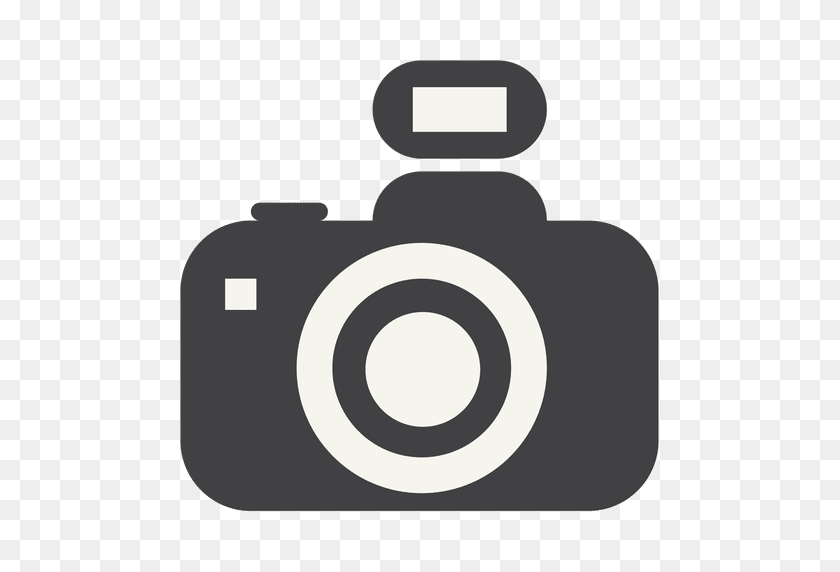 512x512 Flat Camera Icon With Flash - Camera Flash PNG