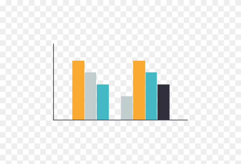 512x512 Flat Multicolor Decreasing Bar Chart - Bar Graph PNG