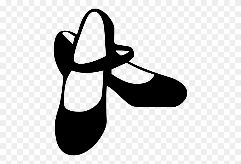 512x512 Flat Shoes Clipart Black And White - Black And White Shoe Clipart