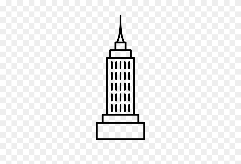 512x512 Icono De Edificio Plano, Simple, Con Formato Png Y Vector Gratis - Empire State Building Clipart