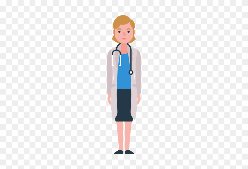 512x512 Flat Woman Doctor Character - Woman PNG