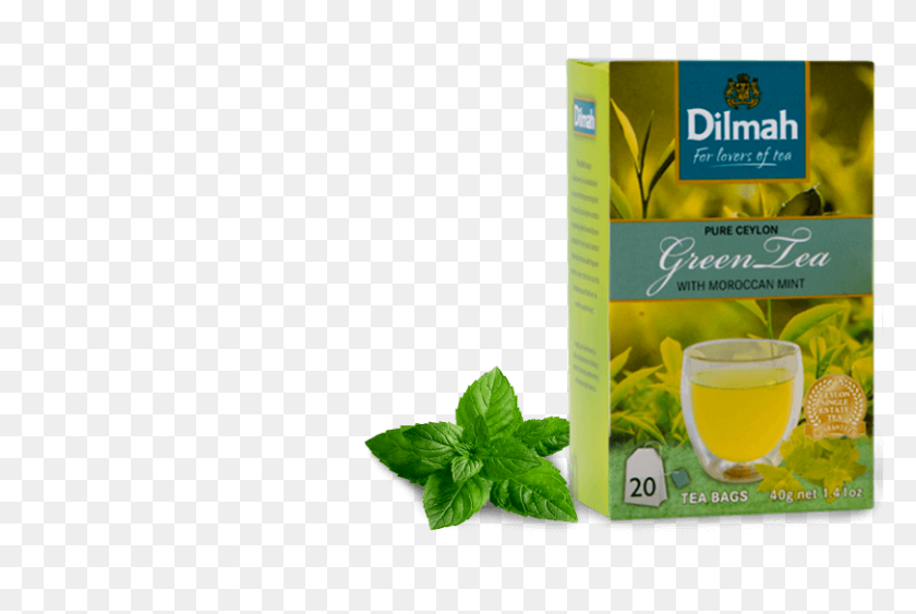 811x524 Ароматизированный Зеленый Чай Dilmah Чистый Цейлонский Зеленый Чай С Марокканской Мятой - Мята Перечная Png
