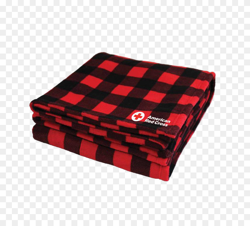 700x700 Флисовое Одеяло Черный Красный Клетчатый Магазин Красного Креста - Одеяло Png