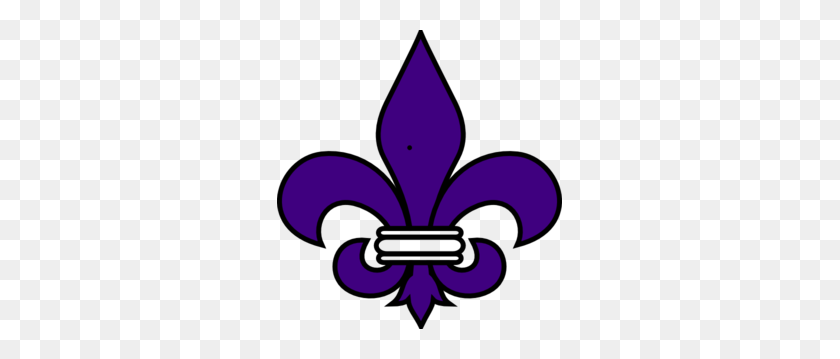 285x299 Fleur De Lis Purple Clipart - New Orleans Saints Clipart