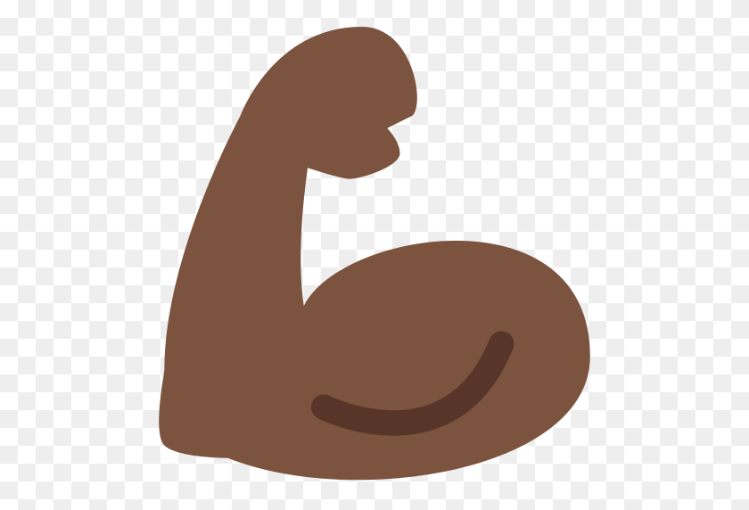 512x512 Flexed Biceps Dark Skin Tone Emoji - Strong Emoji PNG