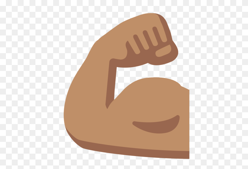 512x512 Bíceps Flexionado Tono De Piel Medio Emoji - Emoji Fuerte Png