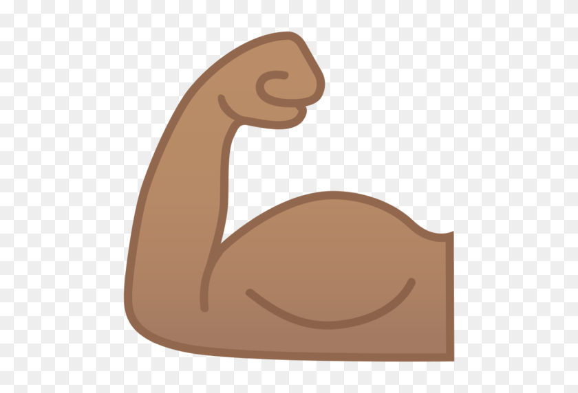 512x512 Bíceps Flexionado Tono De Piel Medio Emoji - Músculo Emoji Png