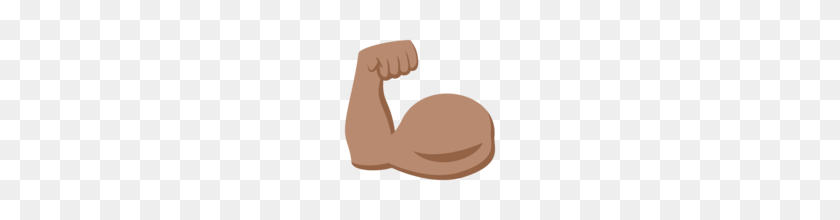 160x160 Bíceps Flexionados Tono De Piel Medio Emoji En Emojione - Músculo Emoji Png