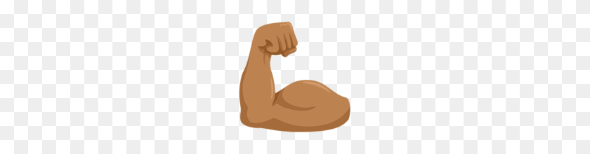 160x160 Flexed Biceps Medium Skin Tone Emoji On Messenger - Muscle Emoji PNG