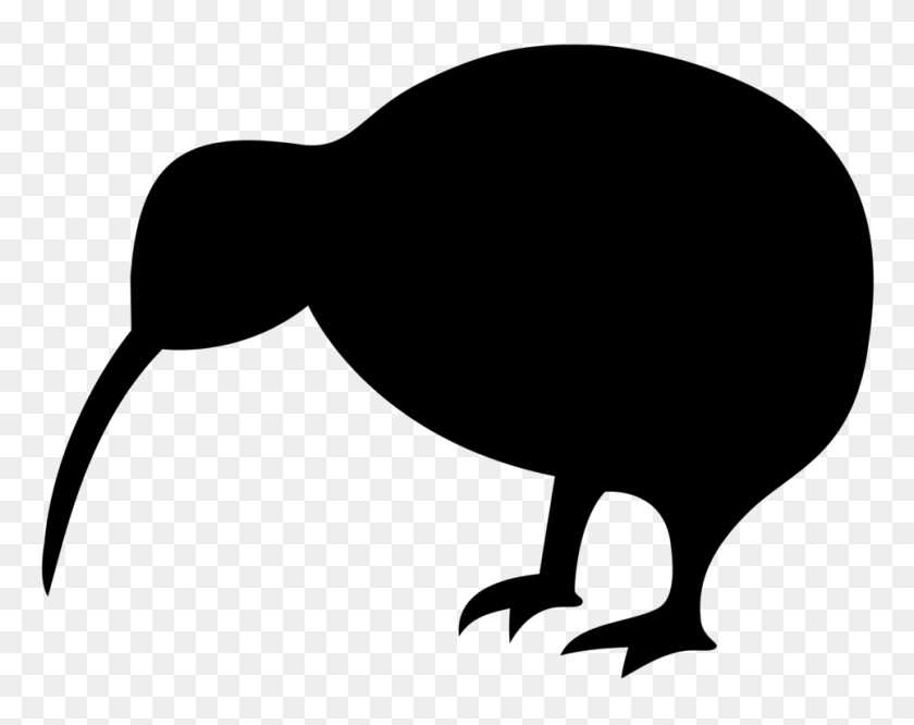 965x750 Flightless Bird Silhouette Drawing Kiwi - Bird Clipart Silhouette
