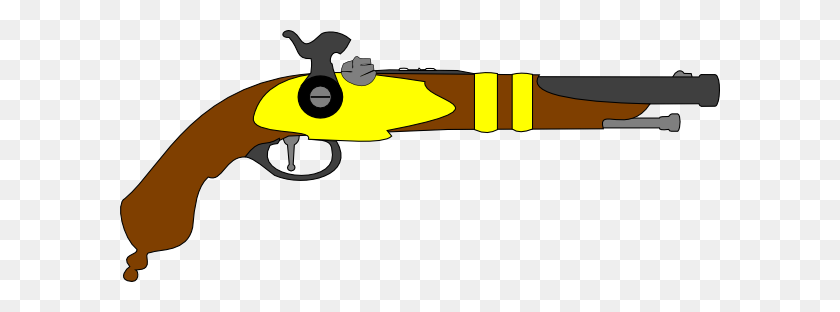 600x252 Flint Lock Clipart - Handgun Clipart