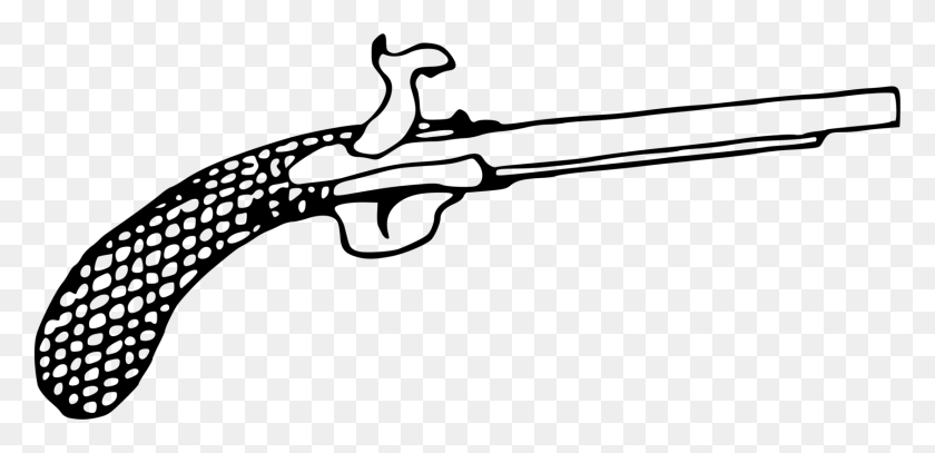 1682x750 Пистолет С Кремневым Замком, Огнестрельное Оружие, Винтовка Клипарт