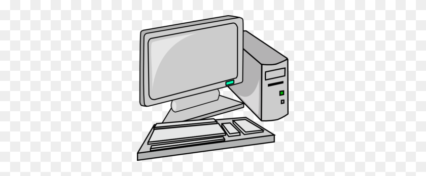 299x288 Flipped White Computer Clip Art - Personal Computer Clipart