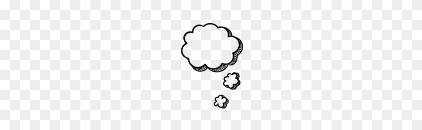 200x200 Flippled Wide Thought Bubble Clip Art - Thinking Cloud Clipart