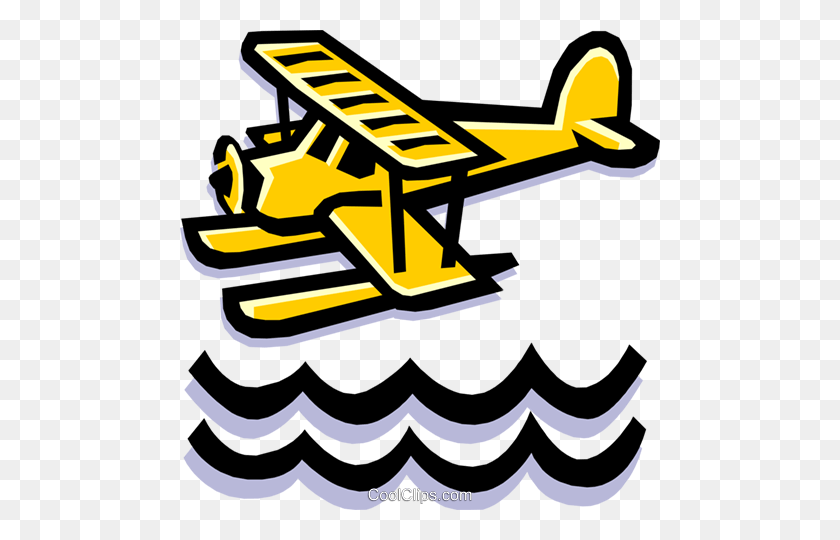 480x480 Плавающий Самолет Роялти Бесплатно Векторные Иллюстрации - Понтонный Клипарт