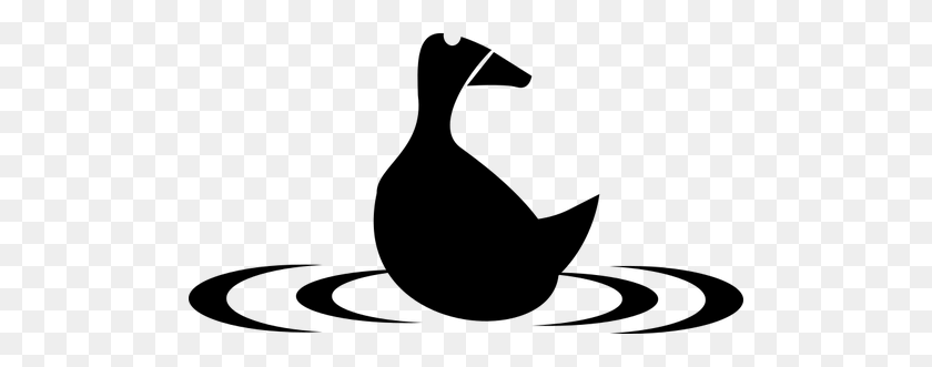 500x271 Floating Duck - Clipart Duck Black And White