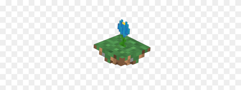 256x256 Floating Flowers - Minecraft Dirt Block PNG