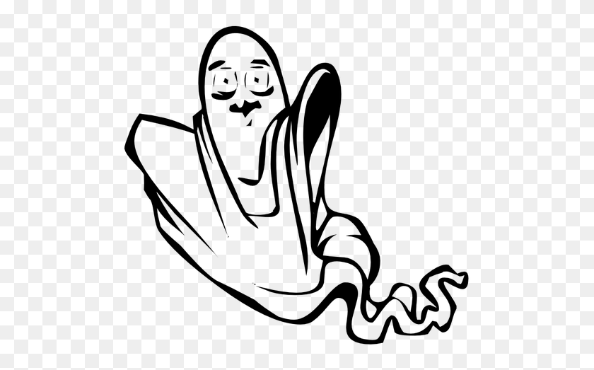 500x463 Floating Ghost Vector Drawing - Float Clipart Black And White