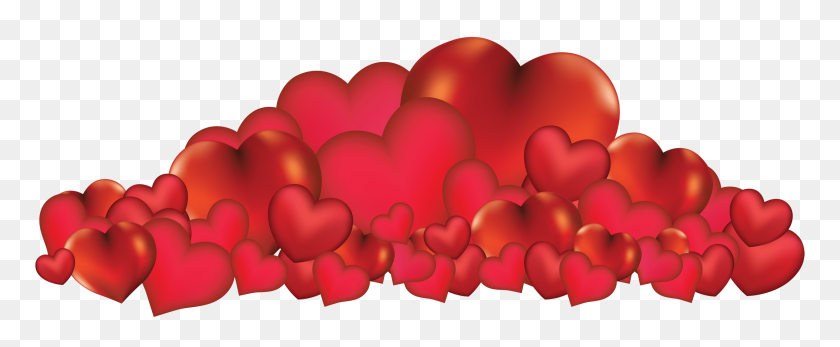 2500x921 Floating Hearts Clip Art - Floating Hearts Clipart