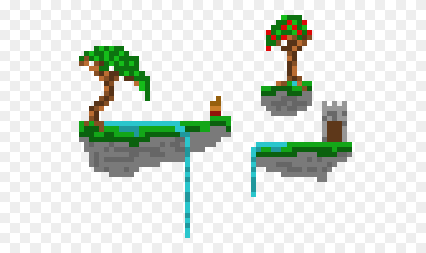 550x440 Floating Islands Pixel Art Maker - Floating Island PNG