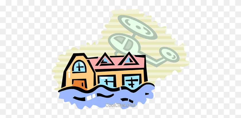 480x351 Floods Royalty Free Vector Clip Art Illustration - Natural Disasters Clipart
