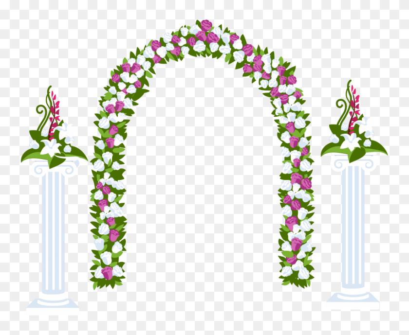 850x686 Floral Arch And Columns Png - Arch PNG