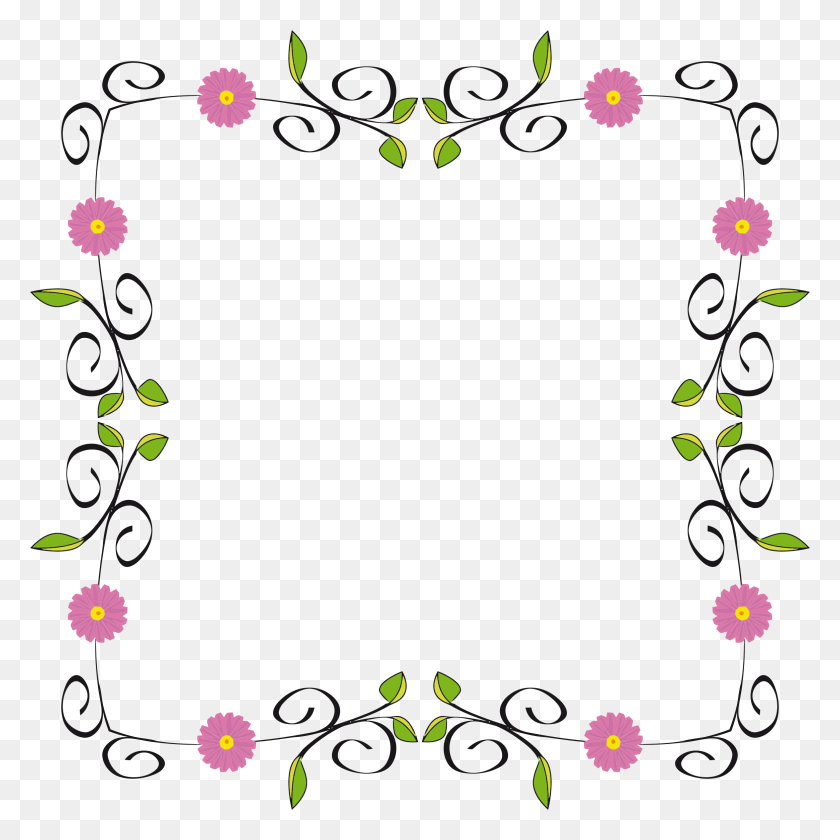 2330x2330 Floral Border Extended Icons Png - Floral Border PNG