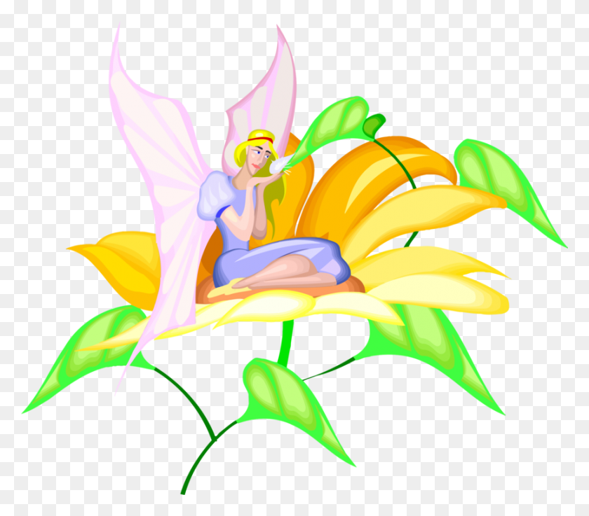863x750 Diseño Floral Arte De Flores De Corte - Clipart De Jardín De Hadas