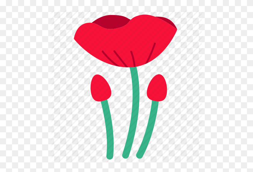 512x512 Floral, Flower, Flowers, Opium, Poppy, Red, Wildflower Icon - Poppy Flower PNG