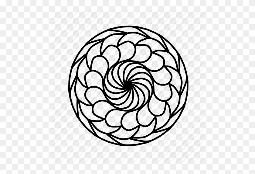 512x512 Floral, Flower, Mandala, Mandalas, Ornaments, Pattern, Swirls Icon - Mandala PNG
