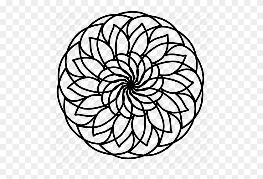 512x512 Floral, Flower, Mandala, Mandalas, Ornaments, Pattern, Swirls Icon - Floral Pattern PNG