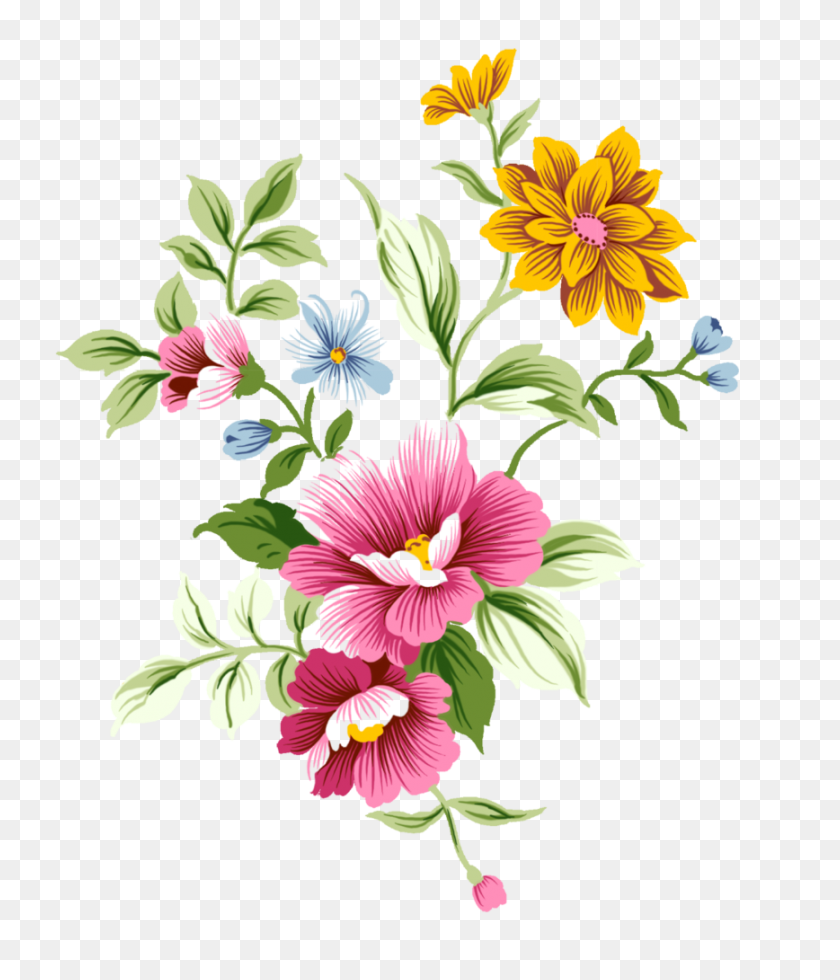 868x1024 Floral Png Pic Vector, Clipart - Acuarela Floral Png