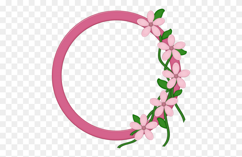 480x484 Floral Round Frame Png - Round PNG