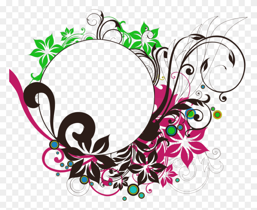 1024x824 Floral Round Frame Png Photo - Circle Design PNG