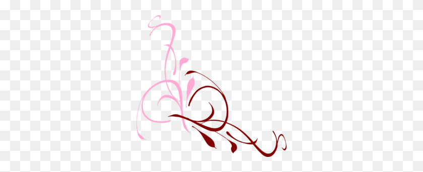 298x282 Floral Swirl Bubblegum Pink Clip Art - Flower Vector PNG