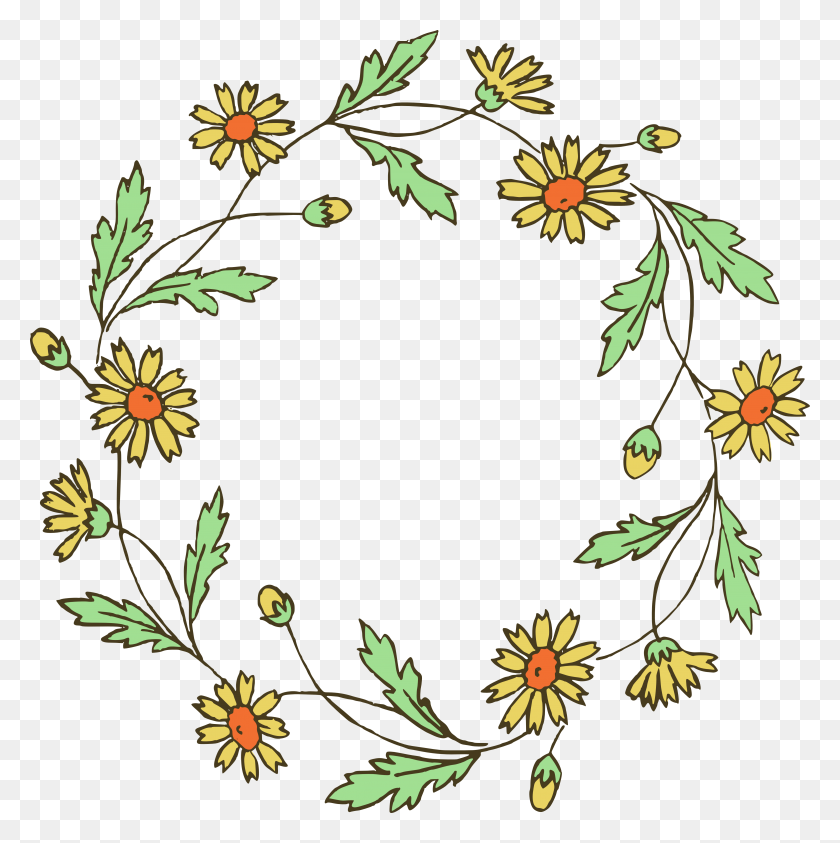 4686x4707 Floral Wreath Clip Art - Free Wreath Clip Art