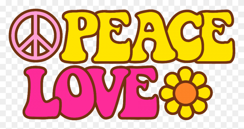 900x444 Flores Y Del Clipart Para Fiesta Hippy Clipart - Peace And Love Clipart