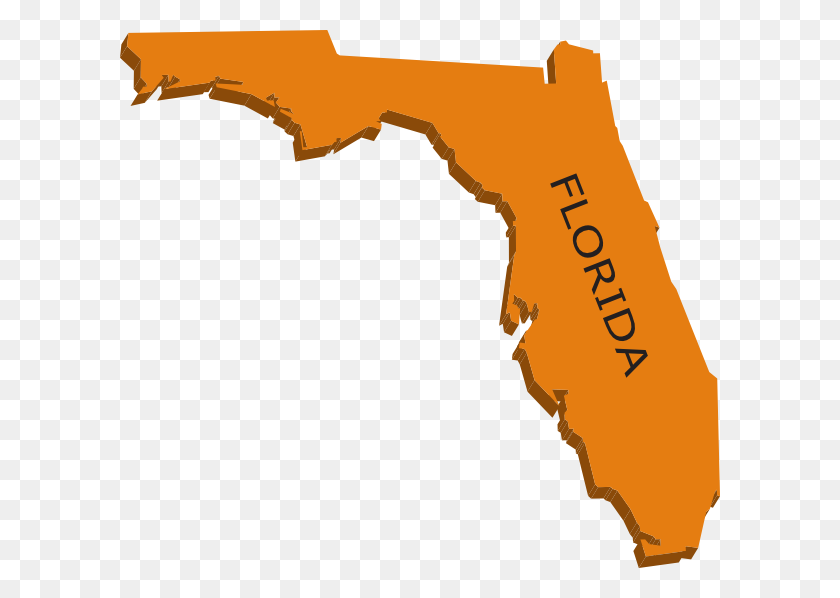 600x538 Флорида Картинки - Карта Калифорнии Клипарт