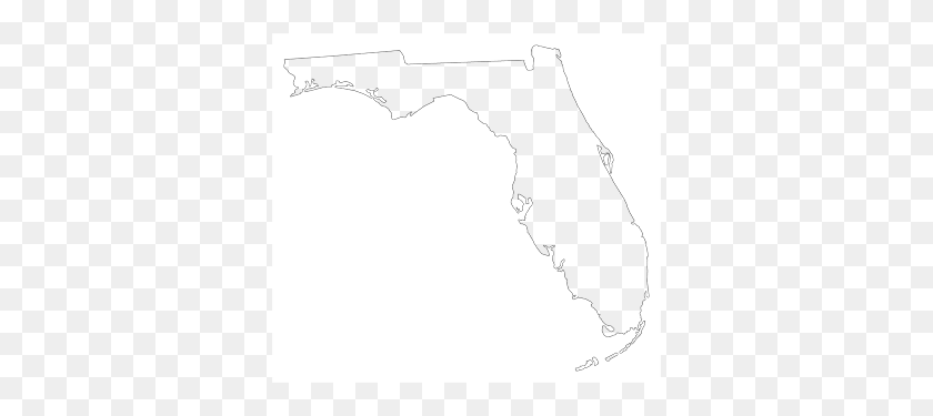 350x315 Florida Plain Frame Style Maps In Colors - Florida Outline PNG