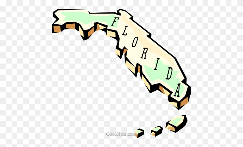 480x449 Карта Штата Флорида Роялти Бесплатно Векторные Иллюстрации - Штат Флорида Клипарт