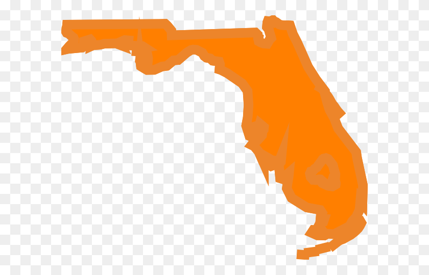 600x479 Florida State Outline Clipart - Contorno De Florida Png