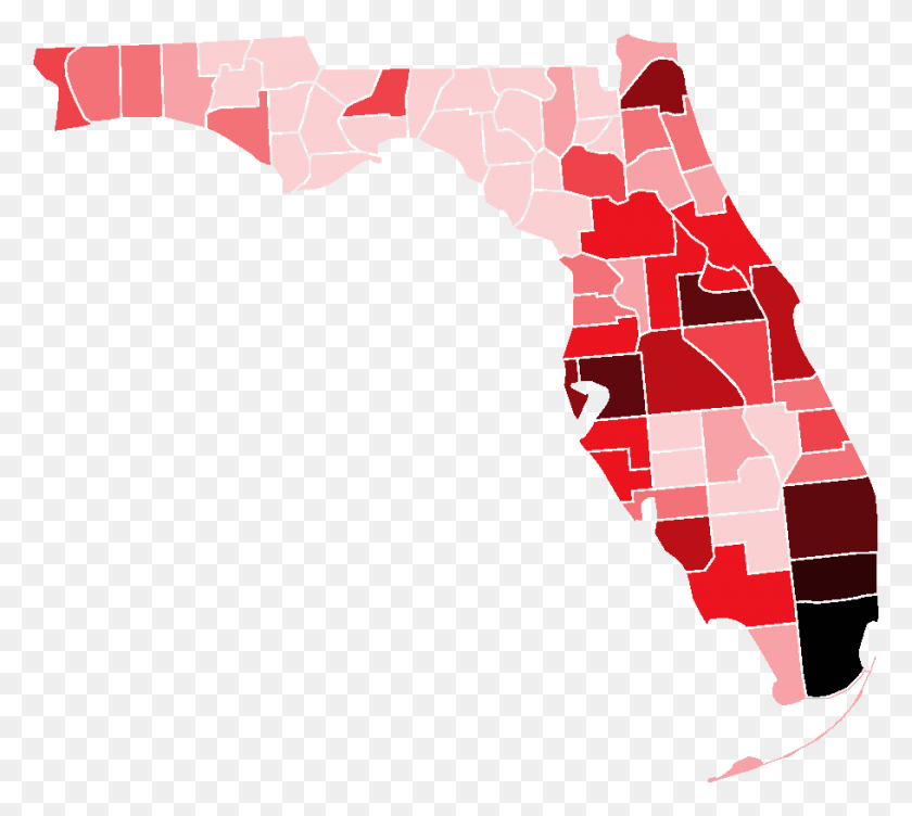 910x808 Floridacountiespopulation - Florida PNG