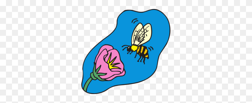 297x285 Картинки Цветов И Пчел - Занятые Пчелы Клипарт
