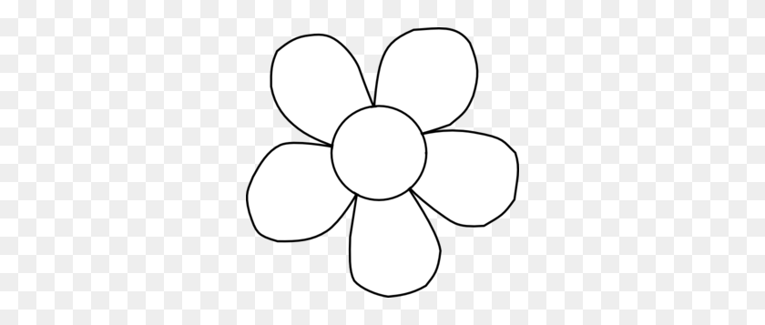 300x297 Flower Black And White Black And White Flower Clipart Kid - Flower Clipart Black And White