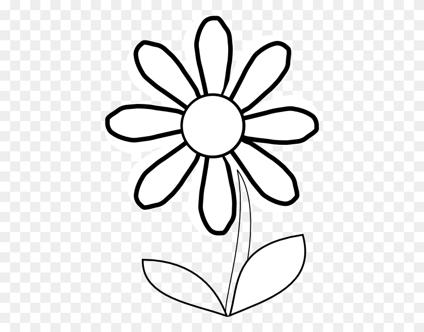 426x598 Flower Black And White Clip Art Graphic Of A Clipart For You Image - Black Flower Clipart