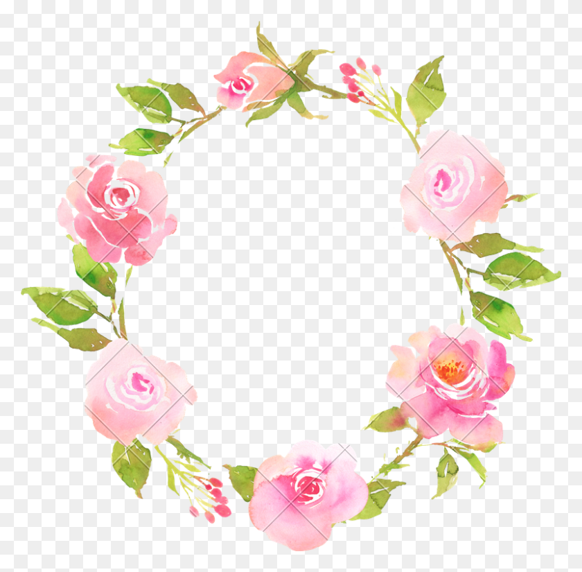 800x785 Flower Bohemian Wreath With Roses Decorative Boho Composition F - Flower Wreath PNG