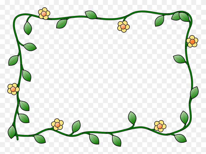 1000x729 Flower Border Clipart For Word - Fancy Border Clip Art