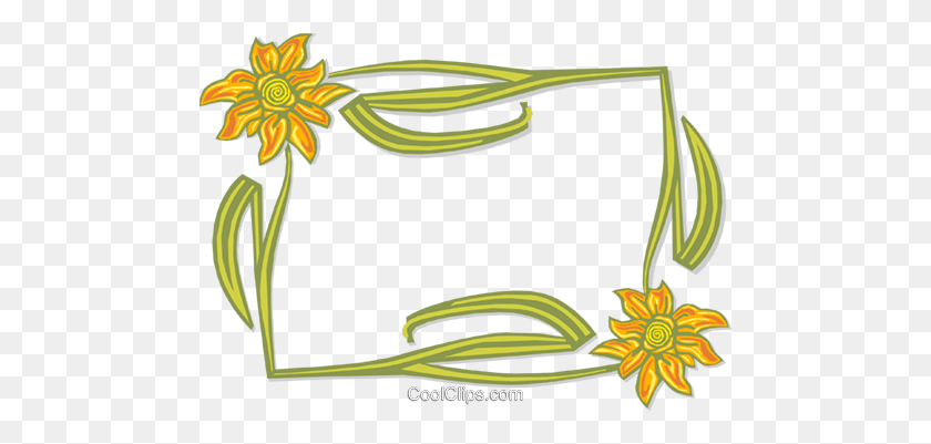 480x341 Flower Border Royalty Free Vector Clip Art Illustration - Plant Border Clipart